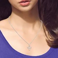 Limited Quantities! Womens Diamond Accent Natural White Diamond 14K Rose Gold Over Silver Sterling Silver Angel 18 Inch Pendant Necklace
