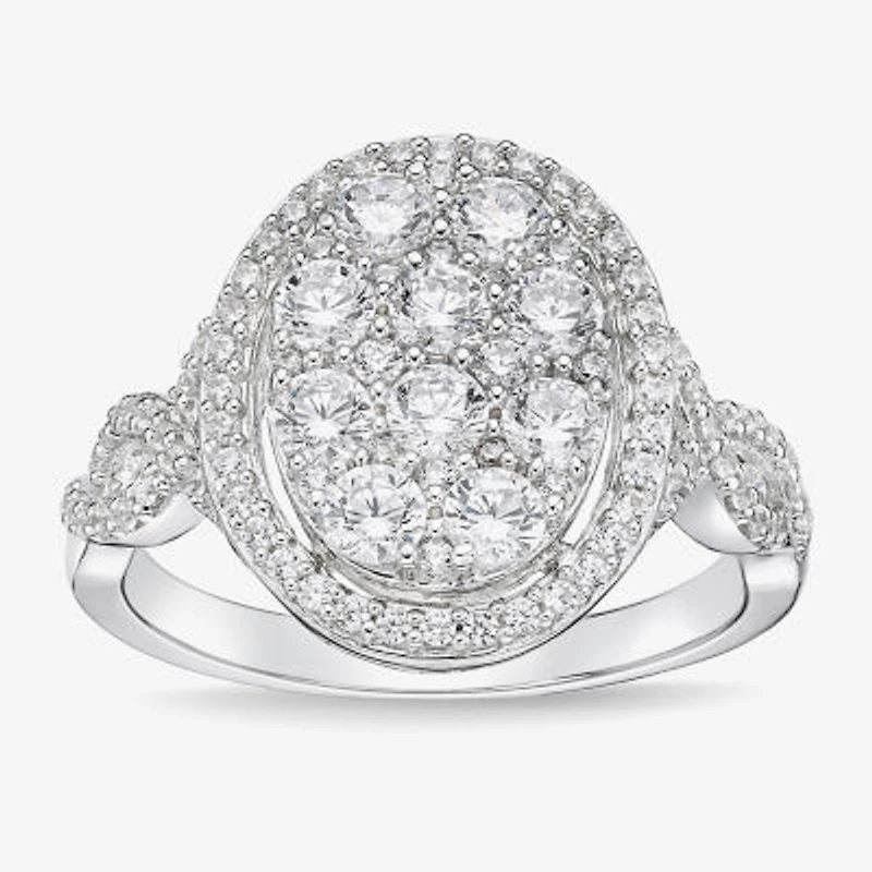 Limited Quantities! Womens 1 1/4 CT. T.W. Natural White Diamond 10K White Gold Oval Cocktail Ring