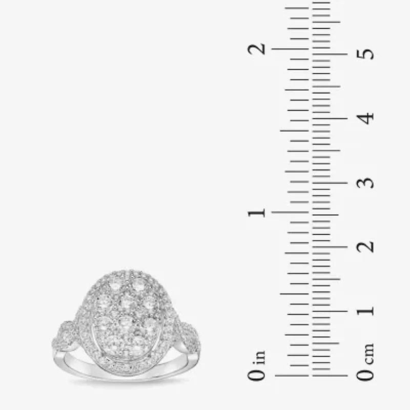 Limited Quantities! Womens 1 1/4 CT. T.W. Natural White Diamond 10K White Gold Oval Cocktail Ring