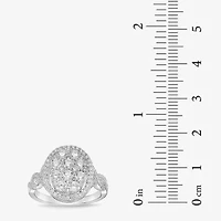 Limited Quantities! Womens 1 1/4 CT. T.W. Natural White Diamond 10K White Gold Oval Cocktail Ring