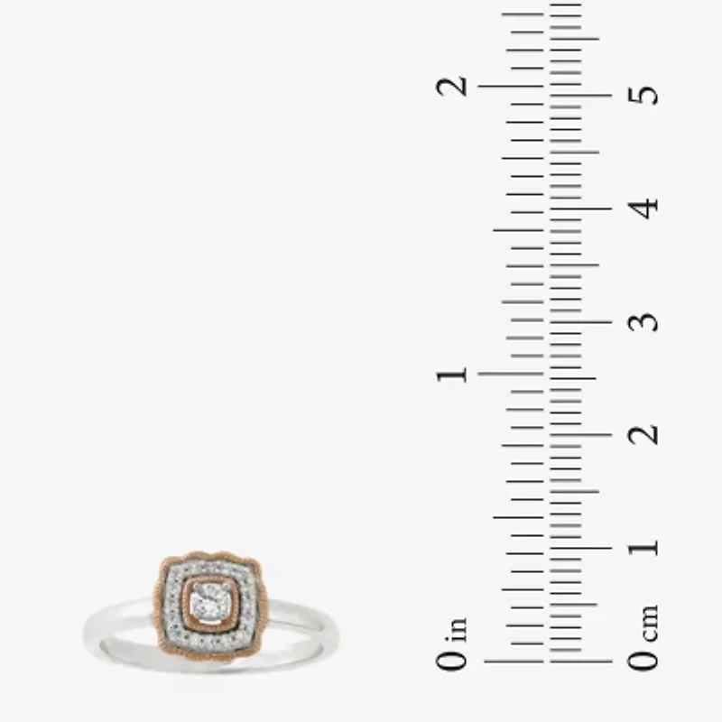 Limited Quantities! Womens 1/6 CT. T.W. Natural White Diamond 10K Rose Gold Over Silver Sterling Silver Band