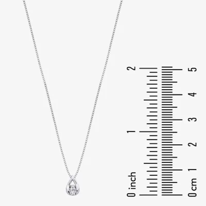 Womens 1/10 CT. Natural White Diamond 14K White Gold 18 Inch Pendant Necklace