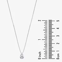 Womens 1/10 CT. Natural White Diamond 14K White Gold 18 Inch Pendant Necklace