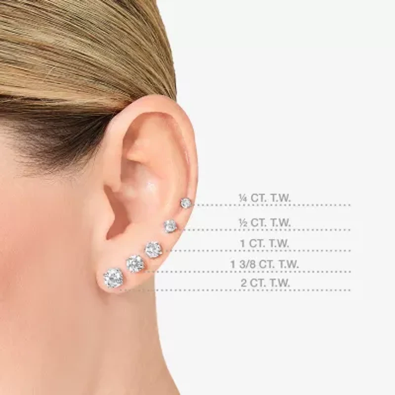 ( G/SI1-SI2 ) 3/8 CT. T.W. Lab-Grown Diamond 10K Gold Round Stud Earrings