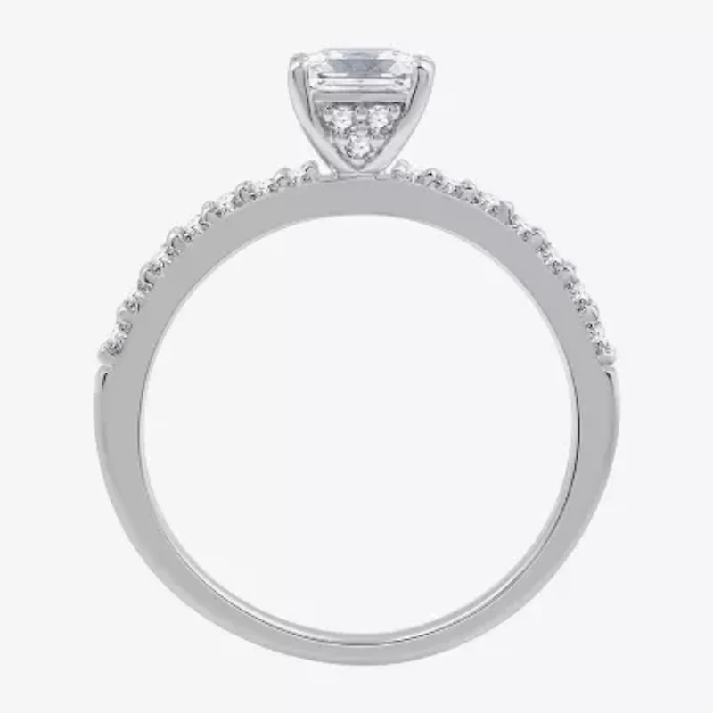 I Said Yes (G / Si1-Si2) Womens 1 CT. T.W. Lab Grown White Diamond Sterling Silver Side Stone Engagement Ring
