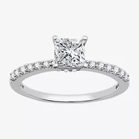 I Said Yes (G / Si1-Si2) Womens 1 CT. T.W. Lab Grown White Diamond Sterling Silver Side Stone Engagement Ring