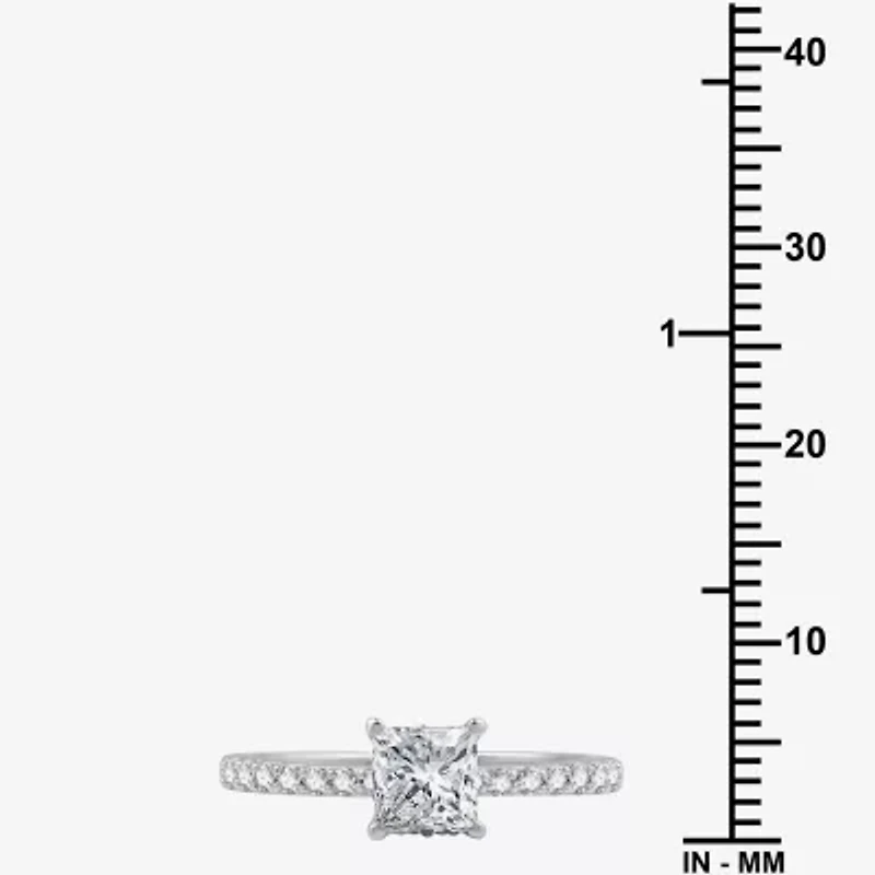 I Said Yes (G / Si1-Si2) Womens 1 CT. T.W. Lab Grown White Diamond Sterling Silver Side Stone Engagement Ring