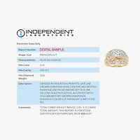 (G-H / Vs2-Si1) Womens 3 CT. T.W. Lab Grown White Diamond 10K Gold Side Stone Bypass  Engagement Ring