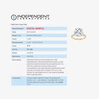 (G-H / Si1-Si2) Womens 5 1/2 CT. T.W. Lab Grown White Diamond 14K Gold Round Side Stone Engagement Ring