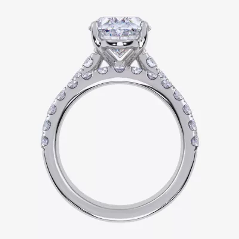 (G-H / Si1-Si2) Womens 4 CT. T.W. Lab Grown White Diamond 14K Gold Oval Side Stone Bridal Set