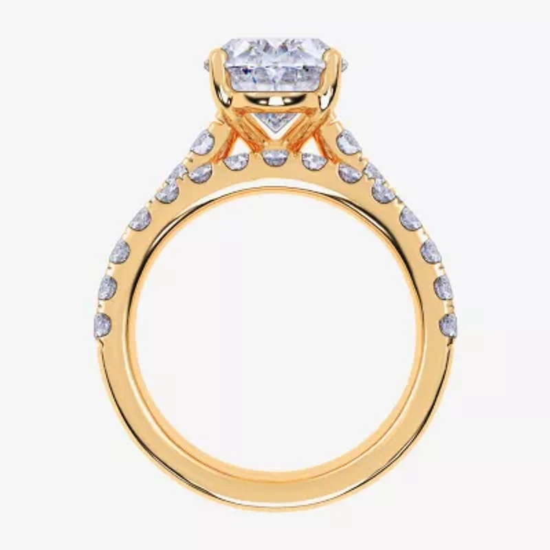 (G-H / Si1-Si2) Womens 4 CT. T.W. Lab Grown White Diamond 14K Gold Oval Bridal Set