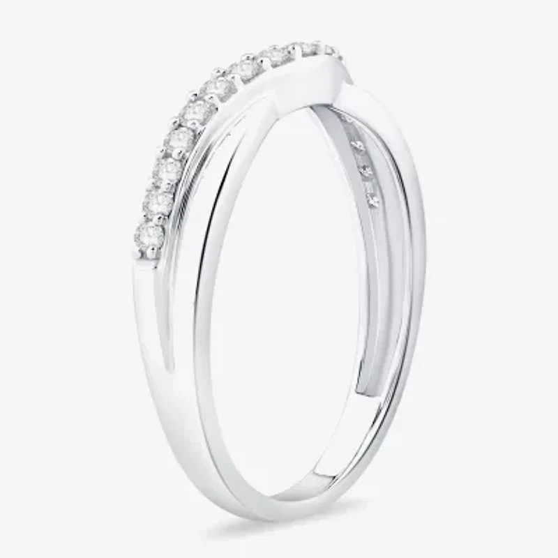 1/4 CT.T.W. Natural Diamond 10K or 14K Gold Curved Wedding Band