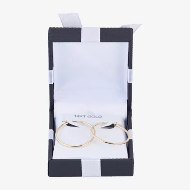 Womens 14K Gold 28mm Round Hoop Earrings