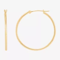 Womens 14K Gold 28mm Round Hoop Earrings