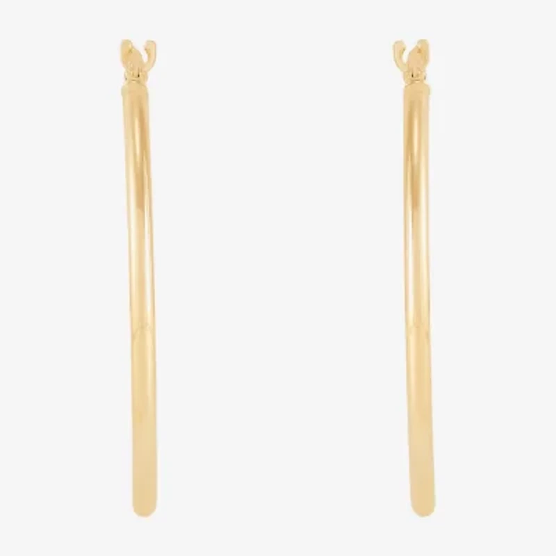 Womens 14K Gold 28mm Round Hoop Earrings