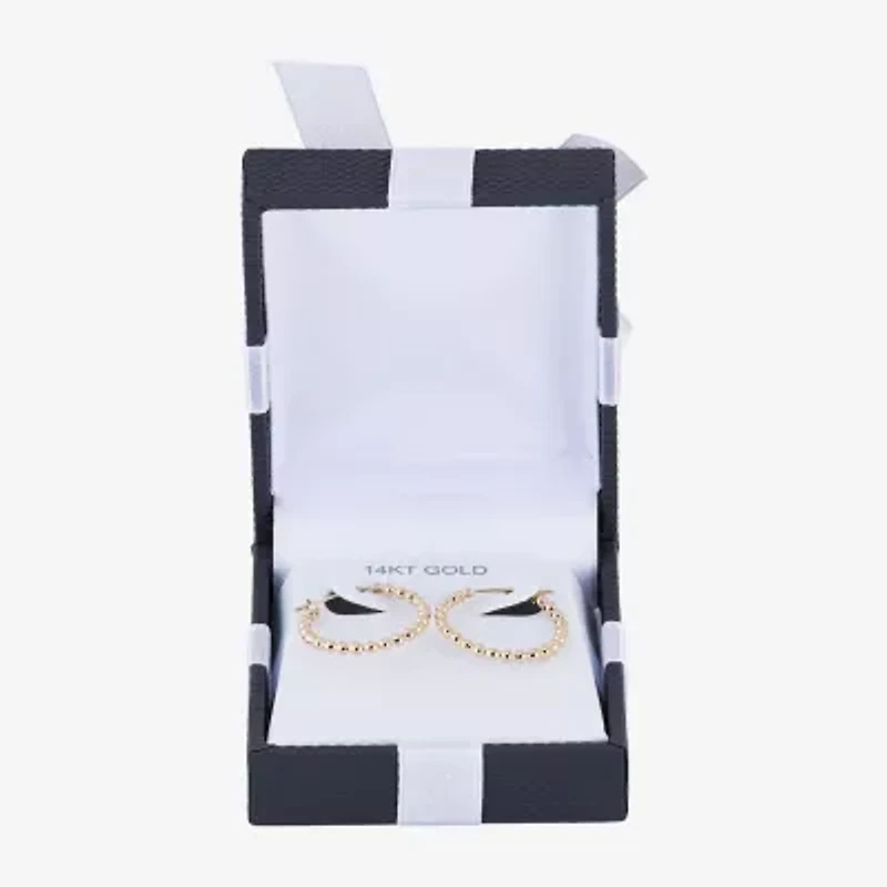 Womens 14K Gold 20mm Round Hoop Earrings