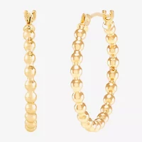 Womens 14K Gold 20mm Round Hoop Earrings