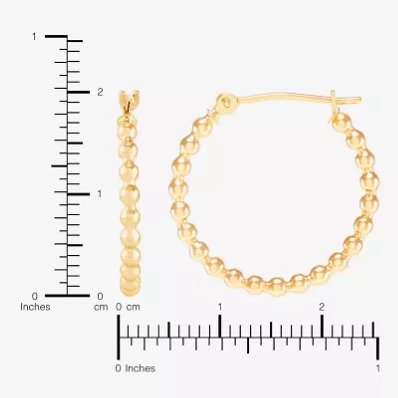 Womens 14K Gold 20mm Round Hoop Earrings