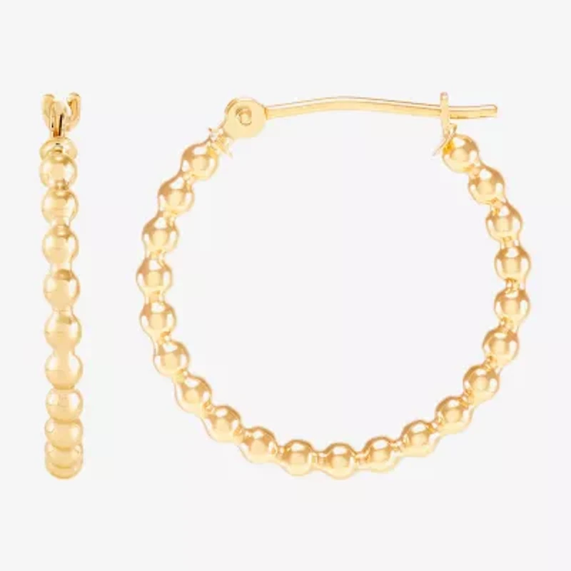 Womens 14K Gold 20mm Round Hoop Earrings