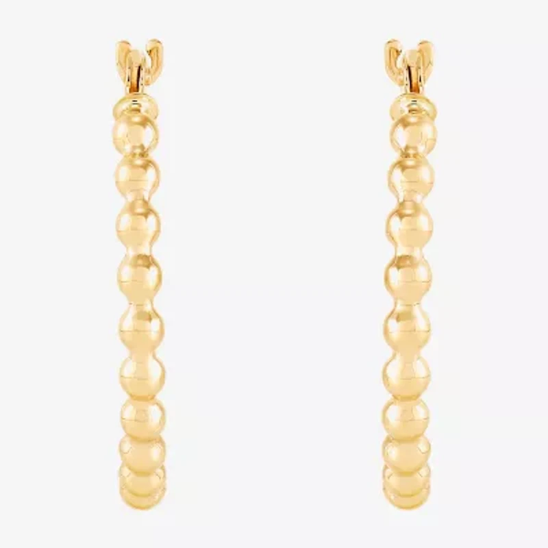 Womens 14K Gold 20mm Round Hoop Earrings