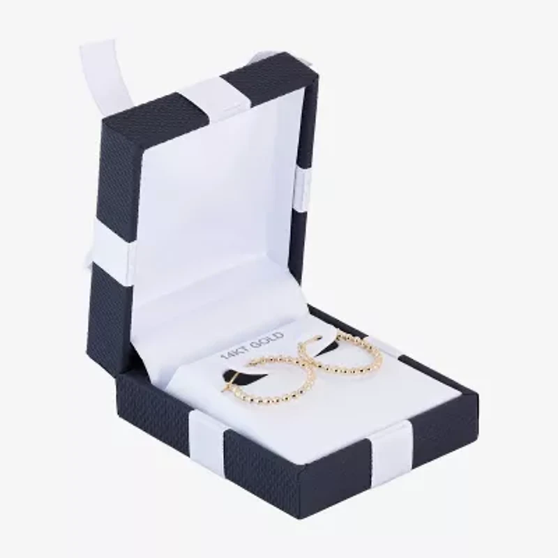 Womens 14K Gold 20mm Round Hoop Earrings