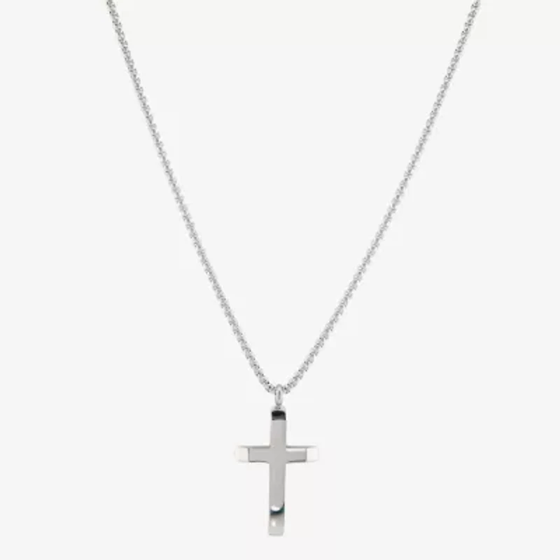 Mens Stainless Steel Cross 1 Pair Jewelry Set