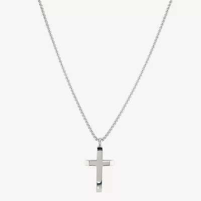 Mens Stainless Steel Cross 1 Pair Jewelry Set