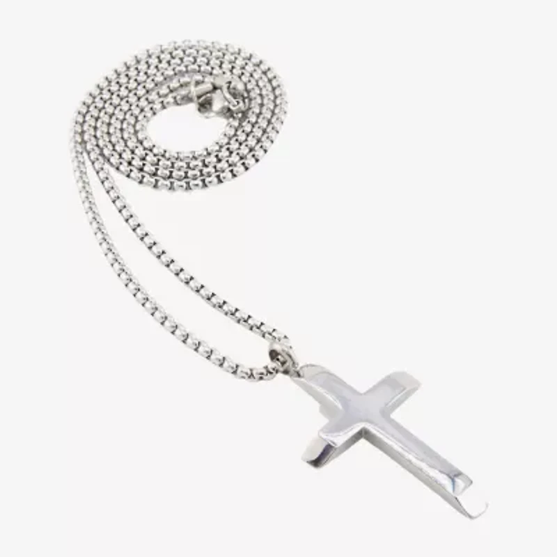 Mens Stainless Steel Cross 1 Pair Jewelry Set