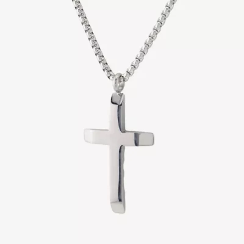 Mens Stainless Steel Cross 1 Pair Jewelry Set