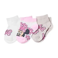 Toddler Girls Multi-Pack 6 Pair Minnie Mouse Quarter Ankle Socks