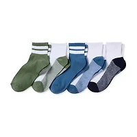 Thereabouts Little & Big Kid Boys 10 Pair Quarter Ankle Socks