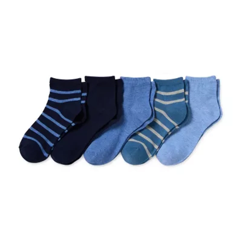 Thereabouts Little & Big Kid Boys 10 Pair Quarter Ankle Socks
