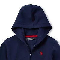 U.S. Polo Assn. Little & Big Kid Boys Long Sleeve Embroidered Fleece Zipper Hoodie