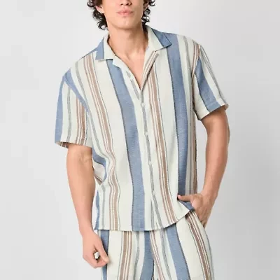 Arizona Mens Textured Camp Shirt