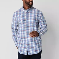 St. John's Bay Performance Mens Long Sleeve Classic Fit Stretch Fabric Big and Tall Button-Down Shirt
