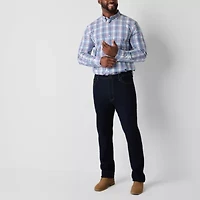 St. John's Bay Performance Mens Long Sleeve Classic Fit Stretch Fabric Big and Tall Button-Down Shirt