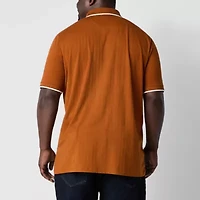 Shaquille O'Neal XLG Ribbed Big and Tall Mens Regular Fit Short Sleeve Polo Shirt