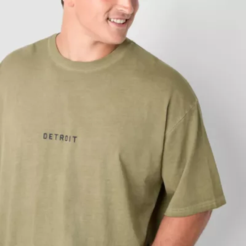 Arizona Mens Crew Neck Short Sleeve Classic Fit Big and Tall Graphic T-Shirt