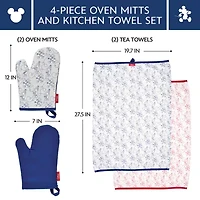 Disney Home Bon Voyag 4-pc. Oven Mitt and Kitchen Towel Set
