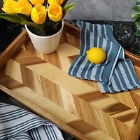 Lipper International Acacia Herringbone Serving Tray