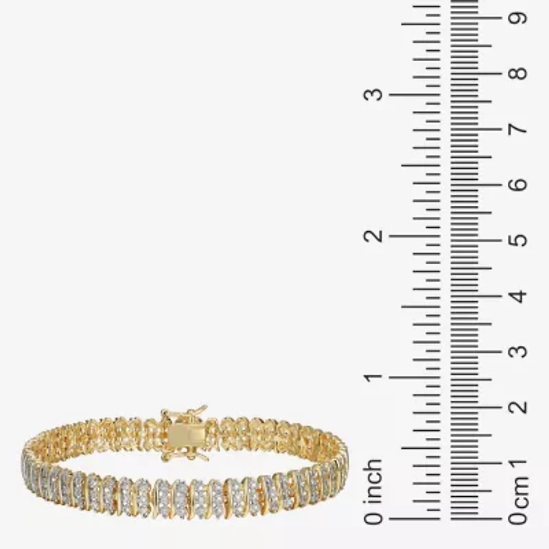 Sparkle Allure Womens Natural White Diamond Accent 7.25 Inch Tennis Bracelet