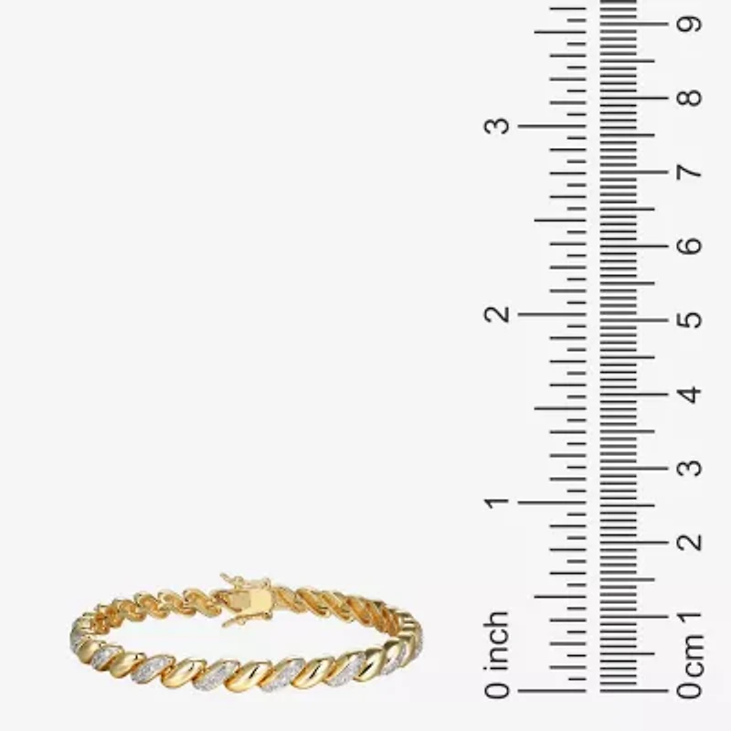 Sparkle Allure Womens Natural White Diamond Accent 7.25 Inch Tennis Bracelet