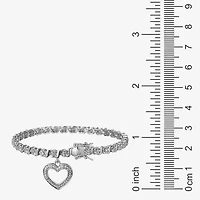 Sparkle Allure Womens Natural Diamond Accent Pure Silver Over Bronze Heart Inch Tennis Bracelet