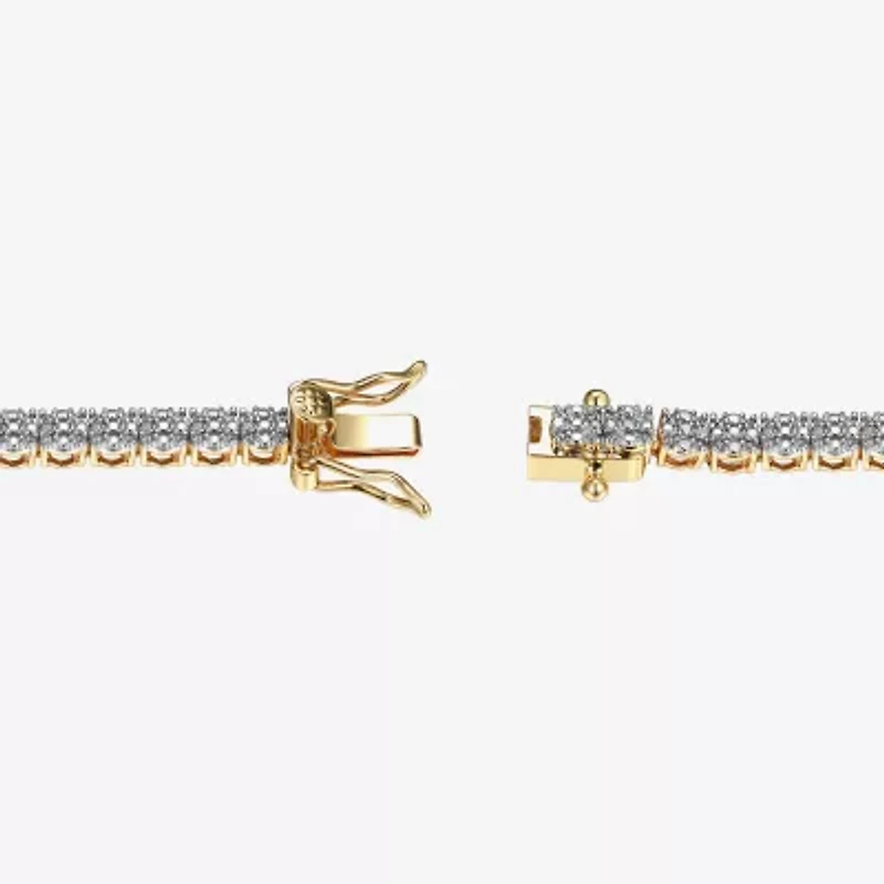 Sparkle Allure Womens Natural White Diamond Accent 7.25 Inch Tennis Bracelet