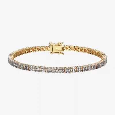 Sparkle Allure Womens Natural White Diamond Accent 7.25 Inch Tennis Bracelet