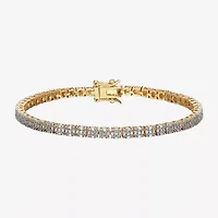 Sparkle Allure Womens Natural White Diamond Accent 7.25 Inch Tennis Bracelet