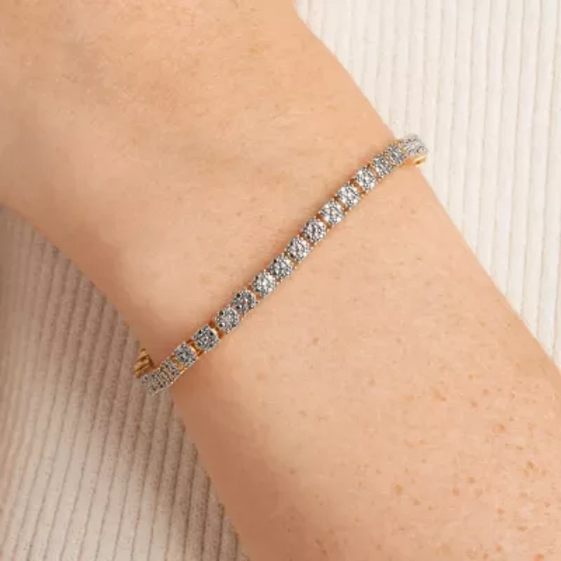Sparkle Allure Womens Natural White Diamond Accent 7.25 Inch Tennis Bracelet