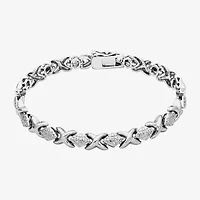 Sparkle Allure Womens Natural Diamond Accent Pure Silver Over Bronze Inch Tennis Bracelet