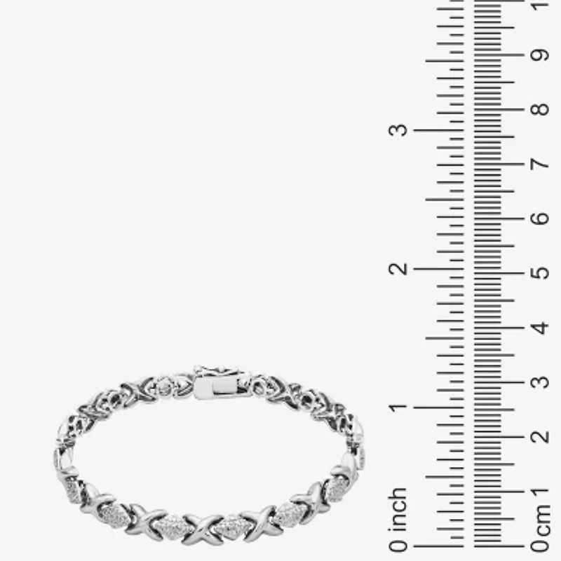 Sparkle Allure Womens Natural Diamond Accent Pure Silver Over Bronze Inch Tennis Bracelet