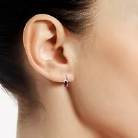Womens Genuine Red Garnet 14K Rose Gold Over Silver Pear Drop Earrings